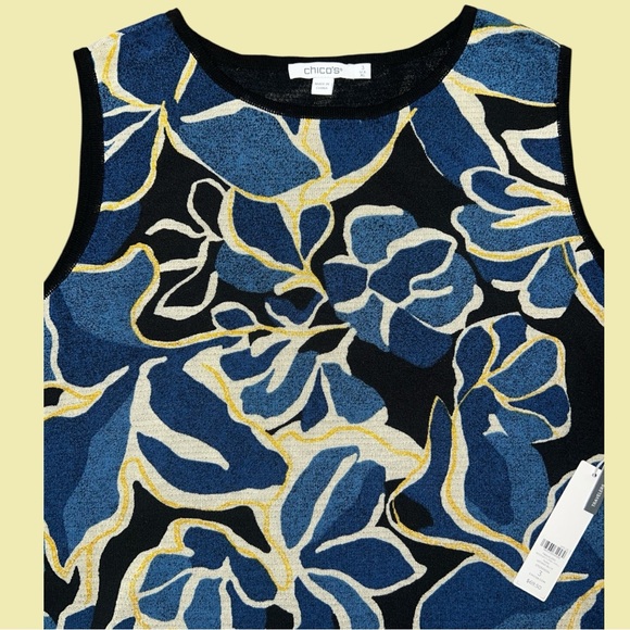Chico’s Traveler Floral Shell Tank Top NWT - Picture 4 of 8